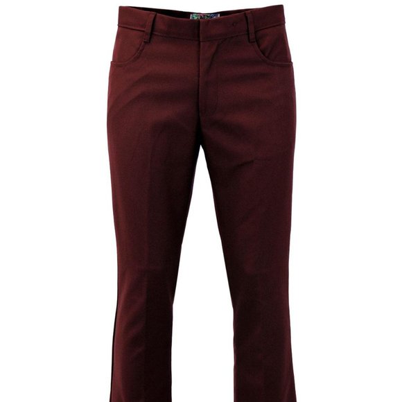 Madcap England Burgundy Logan Bootcut Hopsack Trousers Size 32 X 33 - Picture 1 of 7